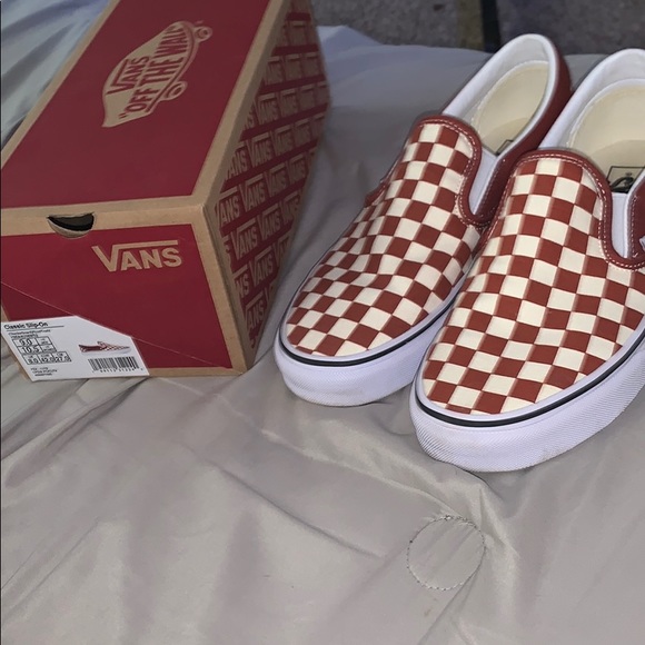 Slip ons red/cream checker vans - Picture 2 of 6